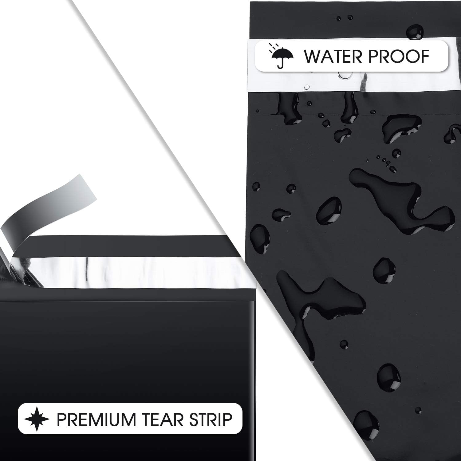 Metronic 14.5x19 Inch 400 Pack Large Poly Mailers - Waterproof Self-Adhesive Shipping Envelopes for Clothing & Small Business - Durable Mailing Bags for Ecommerce, Online Stores & Retail Packaging (Black)