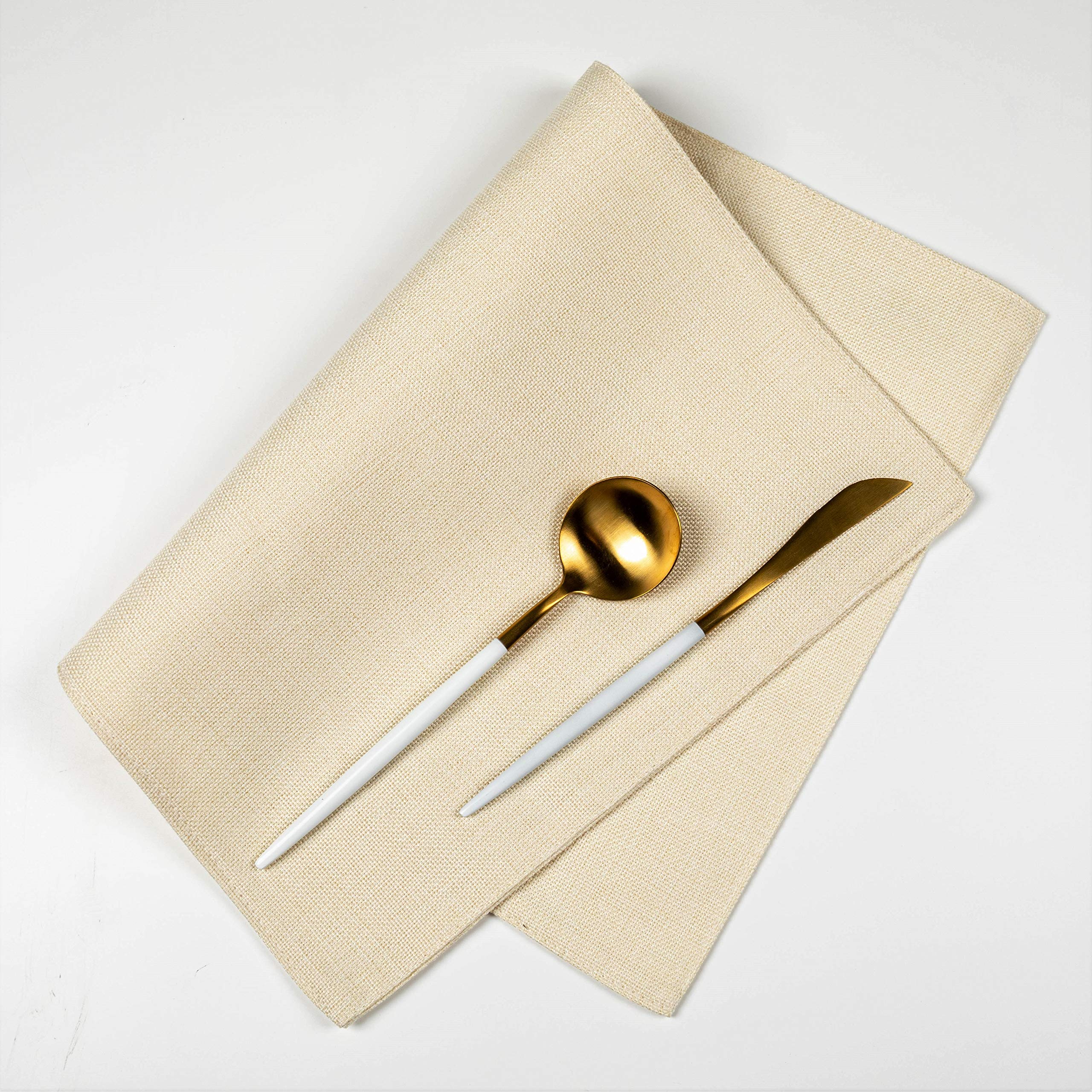 Beige Spring Garden Placemats Set of 4 - Large 13x19 Inch Rustic Table Mats - Machine Washable for Kitchen, Dining Table & Parties - Perfect for Indoor/Outdoor Entertaining & Farmhouse Decor