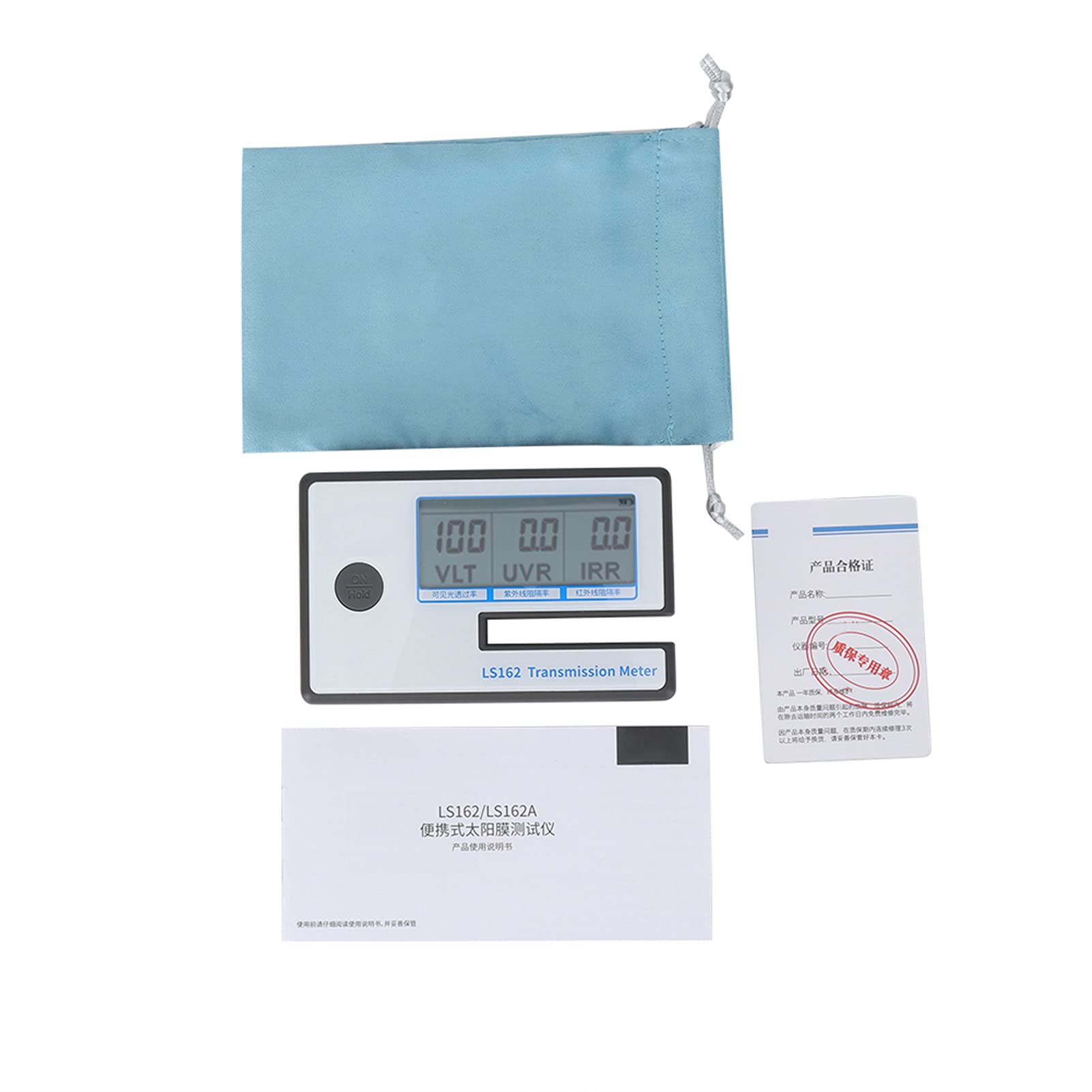 LS162 Digital Window Tint Meter - Solar Film Transmission Tester for VLT, UV & IR Rejection - Professional Window Solar Tester for Car, Home & Office Glass Tinting Applications