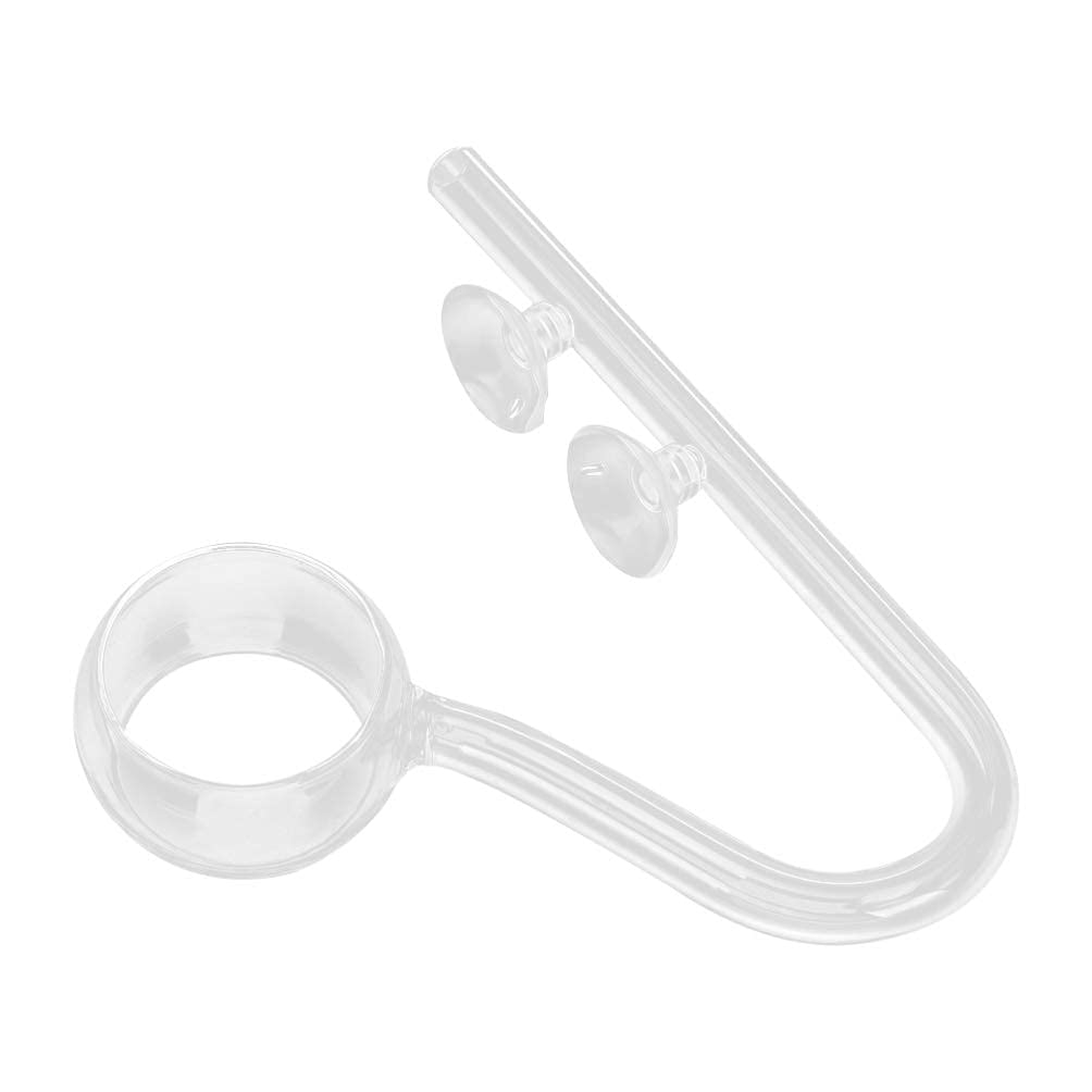 Premium Glass Lily Pipe Inflow & Outflow Set with Suction Cups for Planted Aquarium Fish Tank - Marine Filter Tubing Accessories by M I A (19.5x18cm) - Ideal for Freshwater Shrimp Tanks & Aquatic Plant Setups
