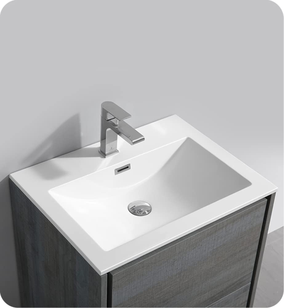 Fresca Catania 24 Inch Modern Wall Mounted Bathroom Vanity in Ocean Gray - Sleek Storage Cabinet for Small Bathrooms (Sink Not Included) | Perfect for Powder Rooms, Guest Baths & Contemporary Home Decor