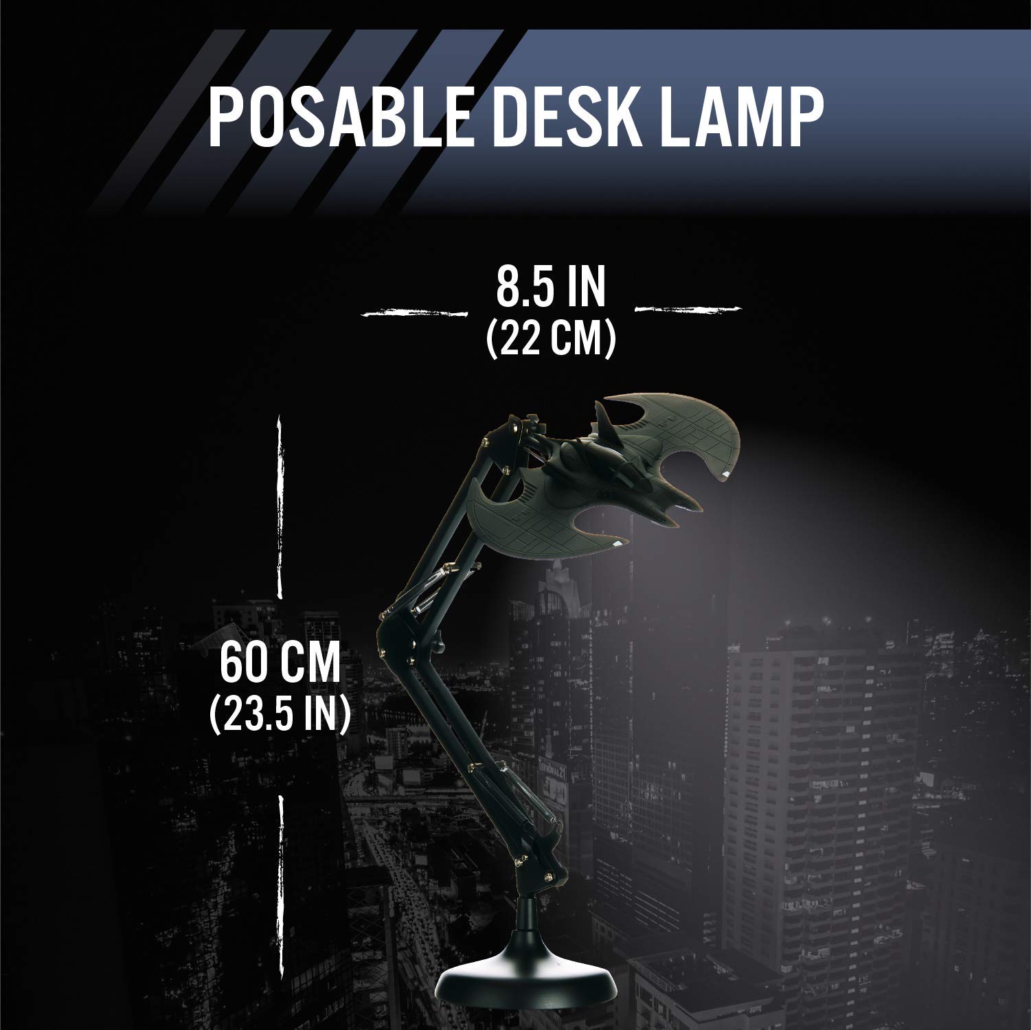 Paladone Batwing Posable Batman LED Desk Lamp with Adjustable Wings - Perfect for Superhero Fans, Home Office, and Gaming Room Decor