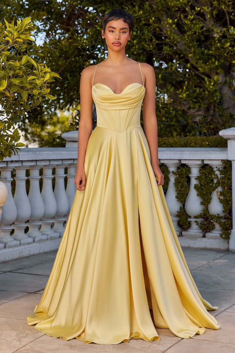 Luxury Satin A-Line Corset Dress - Cosima Gown for Weddings, Prom & Special Occasions | Elegant Formal Evening Gown with Corset Detail