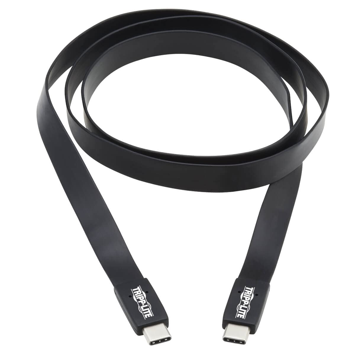 Tripp Lite 16-inch USB-C to USB-C Flat Cable - USB 3.1 Gen 2 (10Gbps, 5A) - Thunderbolt 3 Compatible Fast Charging & Data Sync - Perfect for MacBook Pro, iPad Pro, Galaxy S22 & More (U420-16N-G25AFL)