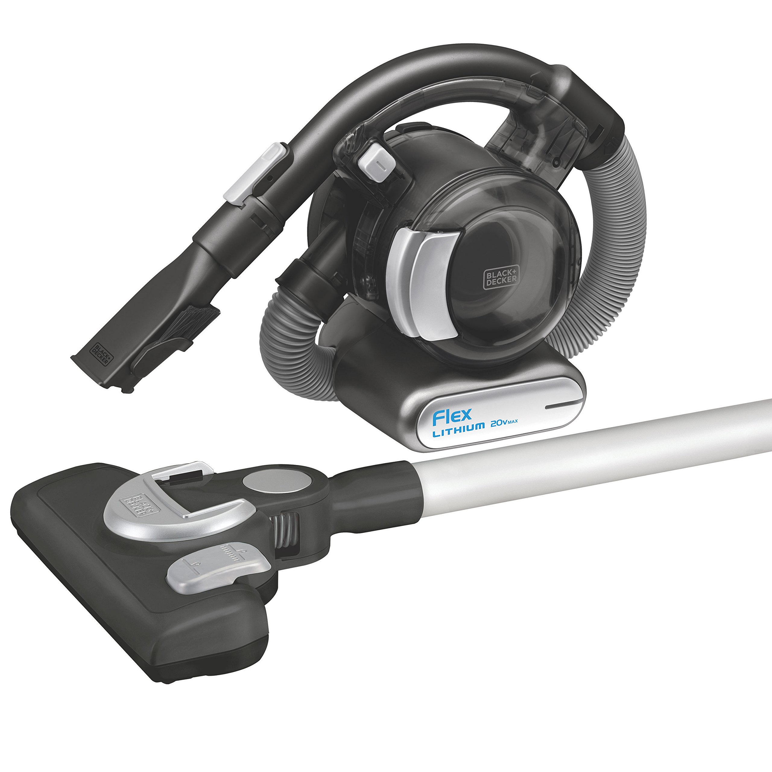 BLACK+DECKER 20V MAX Cordless Handheld Vacuum Cleaner with Stick Attachment & Pet Hair Brush - Rechargeable, Lightweight (BDH2020FLFH) - Perfect for Quick Cleanups, Pet Hair Removal, and Car Detailing
