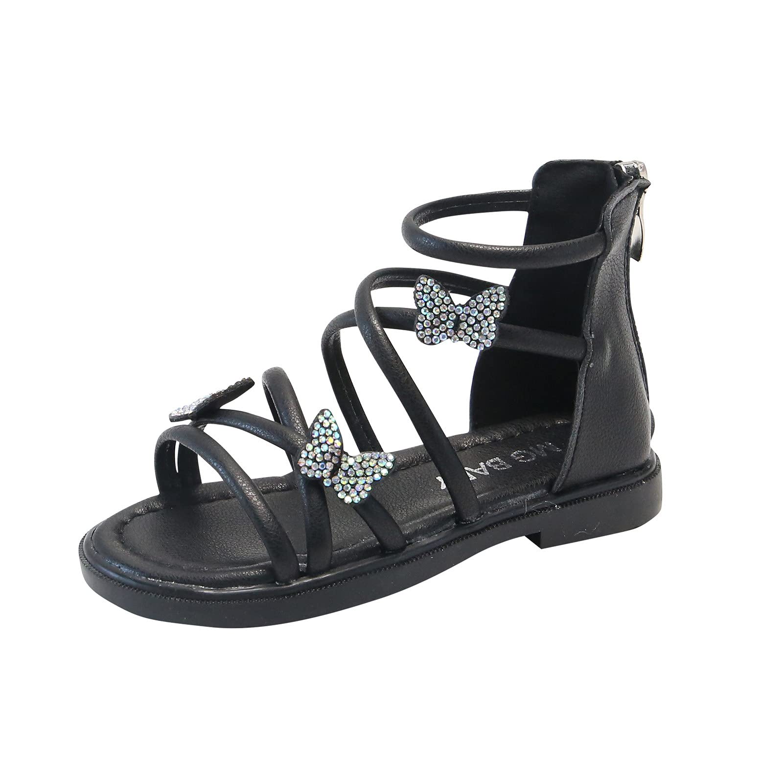 Gaoqi Little Kids Shoes for Girls - Butterfly Crystal Princess Beach Sandals with Soft Sole & Non-Slip Design | Perfect for Summer, Playtime & Outdoor Activities