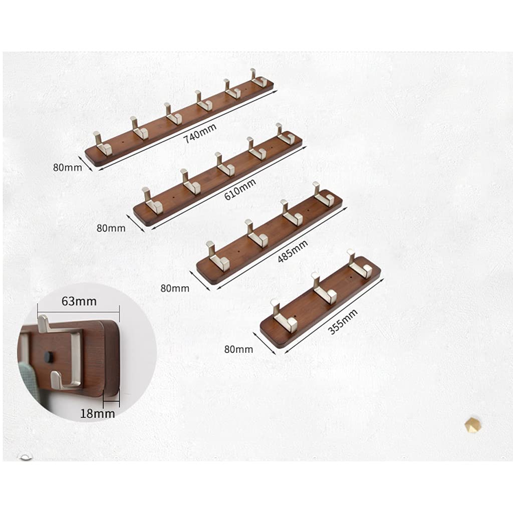 Stylish Bamboo Wall Mounted Coat Rack with 6 Hooks - Space Saving Entryway Organizer for Jackets, Hats, Scarves & Keys | Perfect for Small Apartments, Mudrooms & Closet Organization