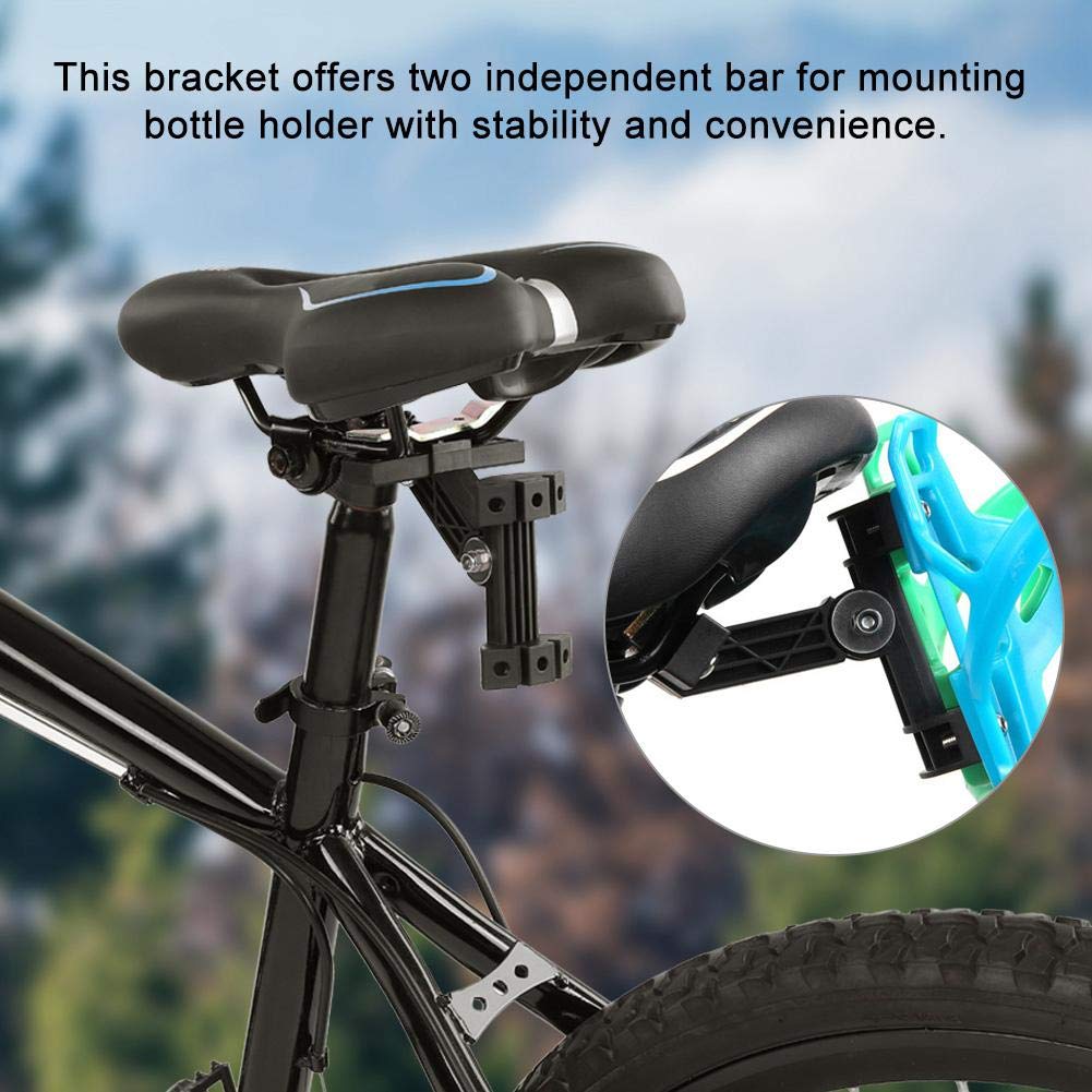 Rear Saddle Bike Bottle Cage Mount - Dual Water Bottle Holder for Bicycle Seatpost | Perfect for Road Cycling, Mountain Biking & Long-Distance Rides
