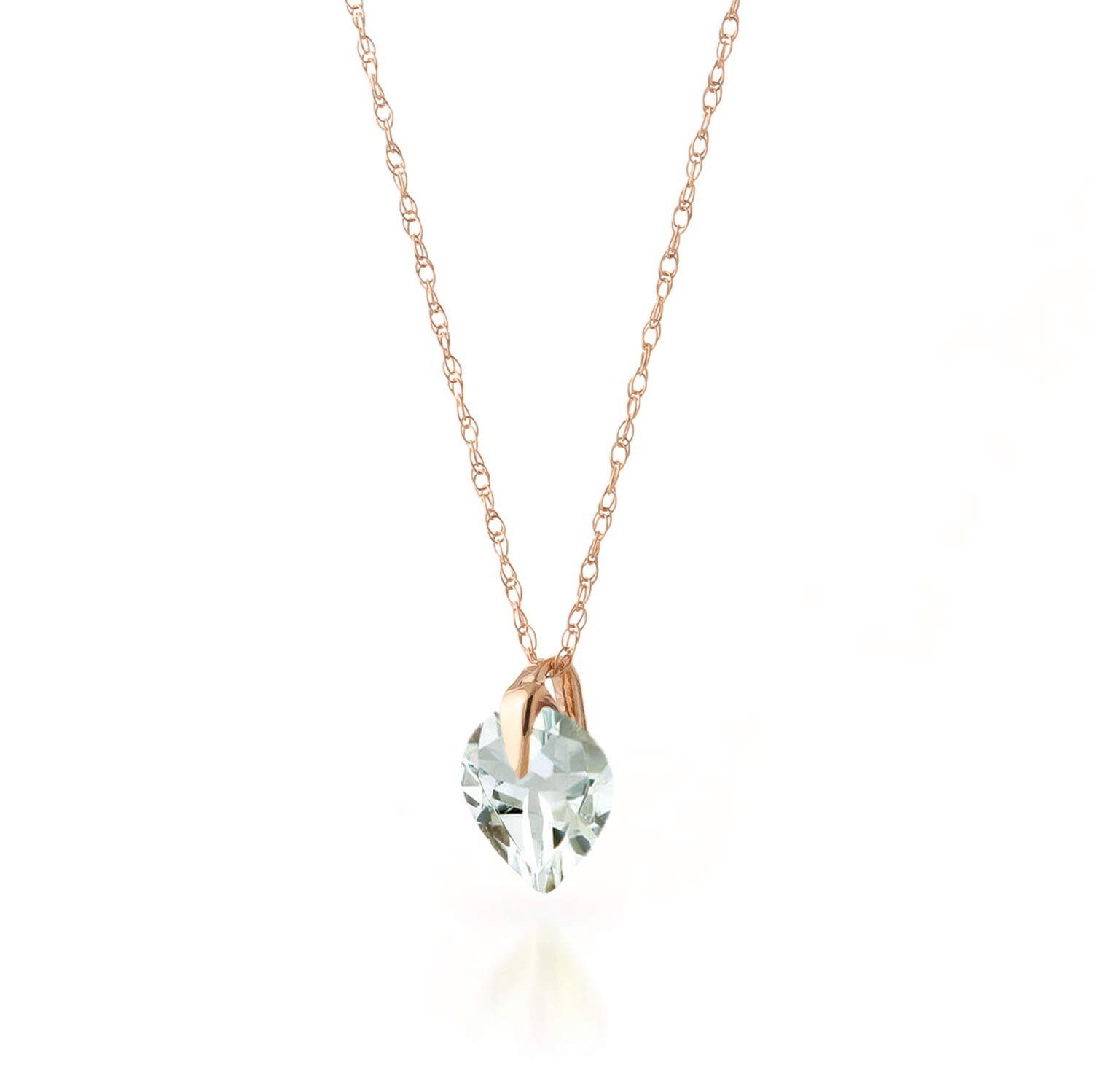14K Solid Gold Necklace with Natural Aquamarine Gemstone - Elegant Dainty Jewelry for Women, Perfect for Birthday, Anniversary & Valentine's Day Gifts