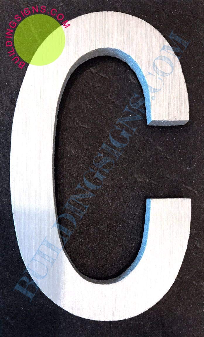 2.75 Inch Aluminum Letter C Sign - Brush Silver Finish, Rust-Free with Double-Sided Tape | Elegant Door Number & Artist Brush Design for Home Decor, Office, Wedding & DIY Projects