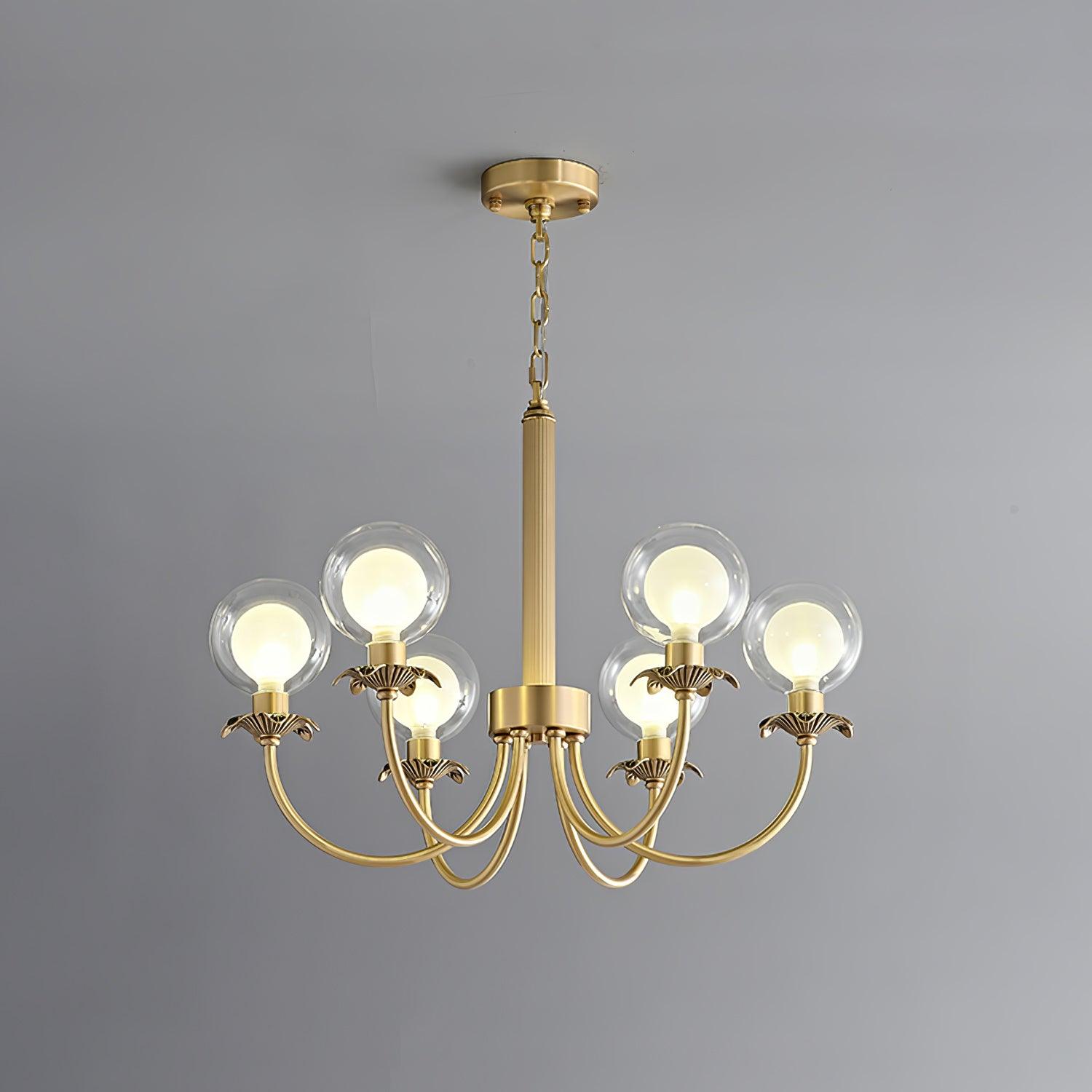Elegant Aureate Radiance Glass Chandelier - Modern Crystal Ceiling Light Fixture for Dining Room, Living Room & Bedroom Decor