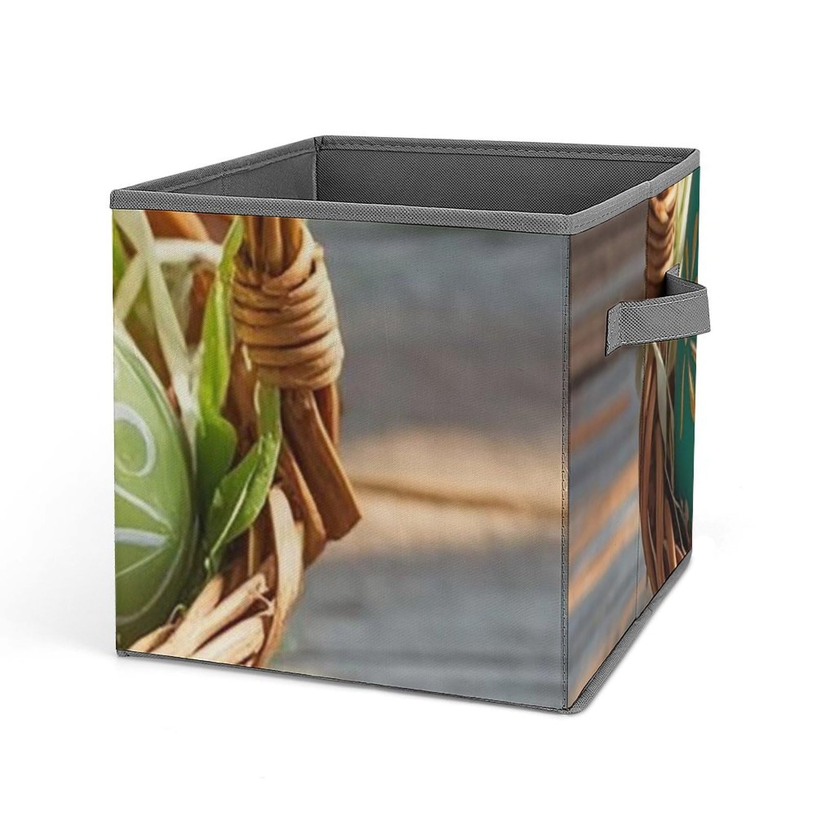 Large Collapsible Storage Basket with Handles - 10.6