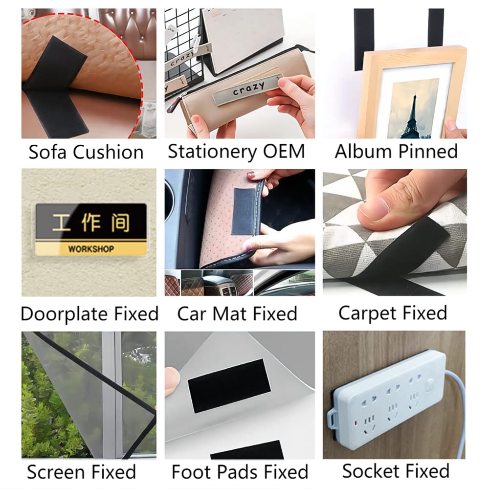 BSELEYY 41 Feet x 1 Inch Heavy Duty Hook and Loop Tape - Self Adhesive Sticky Back Fastener for School, Home, Office - Strong Interlocking Tape for Organizing Cables, Tools, and DIY Projects (Black)