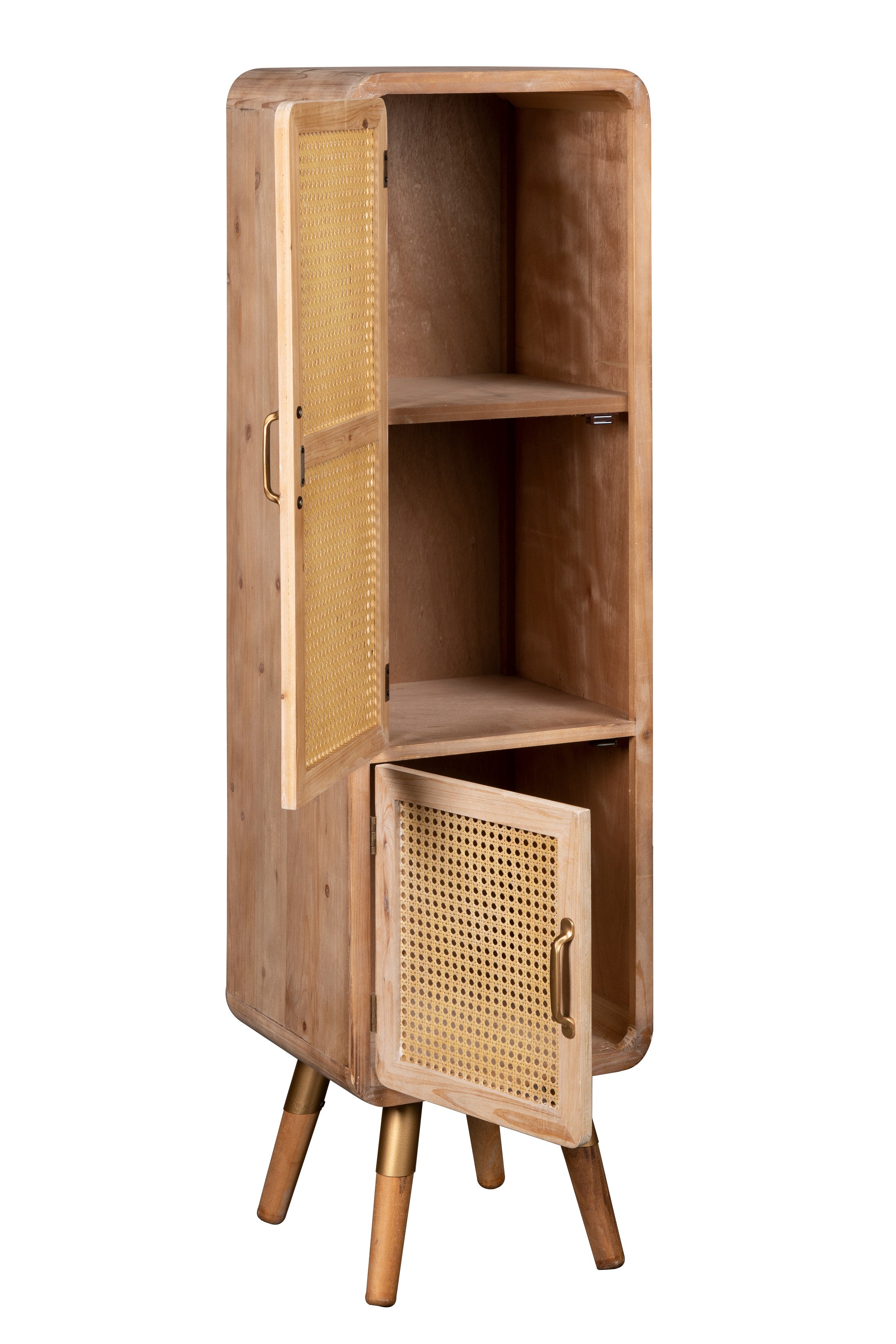 Shia Tall Cane Accent Cabinet - Stylish Storage Furniture for Living Room, Bedroom & Entryway - Perfect for Home Decor & Organization