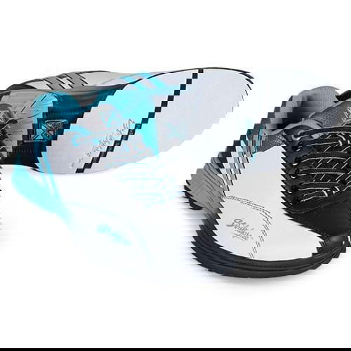 KR Strikeforce Women's Starr White/Black/Teal Left-Hand Bowling Shoes - Perfect for League Play & Tournament Bowling