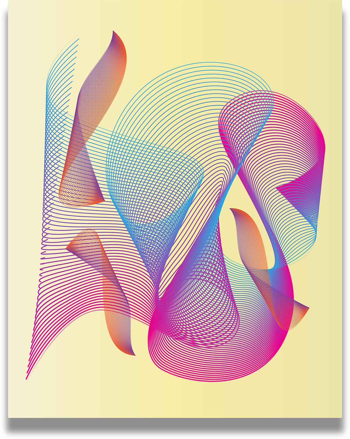 Abstract Moiré Wall Art Print - Minimalist Home Decor for Bathroom, Teen Room & Office - Unframed 11x14 Inches - Unique Gift for Men & Women - Perfect for Modern Living Spaces & Housewarming Presents