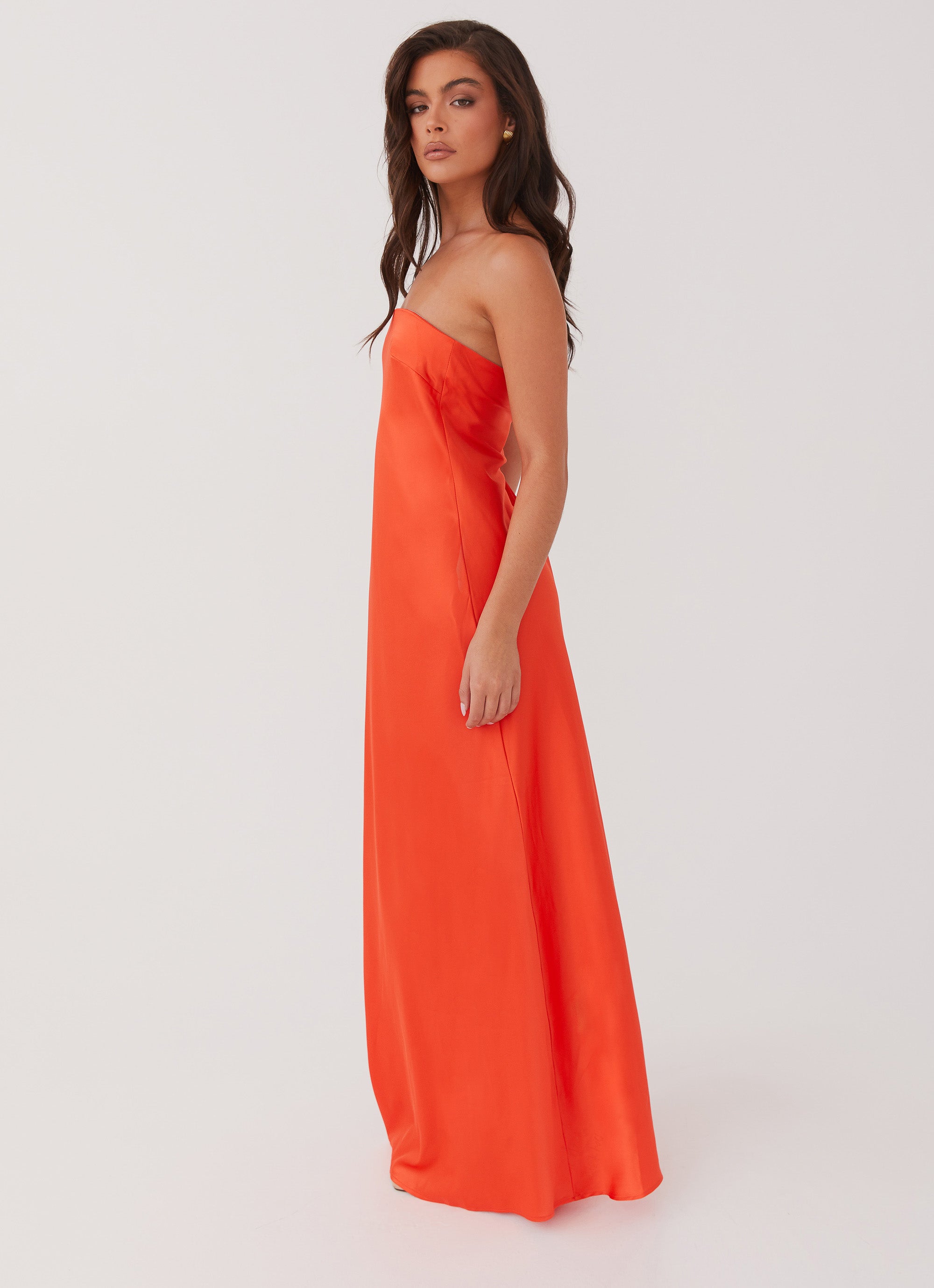 Chantelle Strapless Maxi Dress for Women - Flowy Sunset Print Summer Beach Dress | Perfect for Vacations, Weddings & Evening Parties
