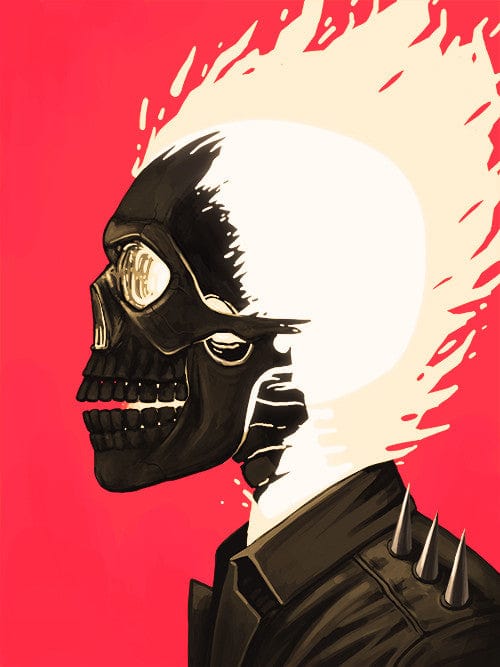 Ghost Rider Mike Mitchell Poster - Premium Marvel Art Print for Home, Office & Comic Book Fan Decor