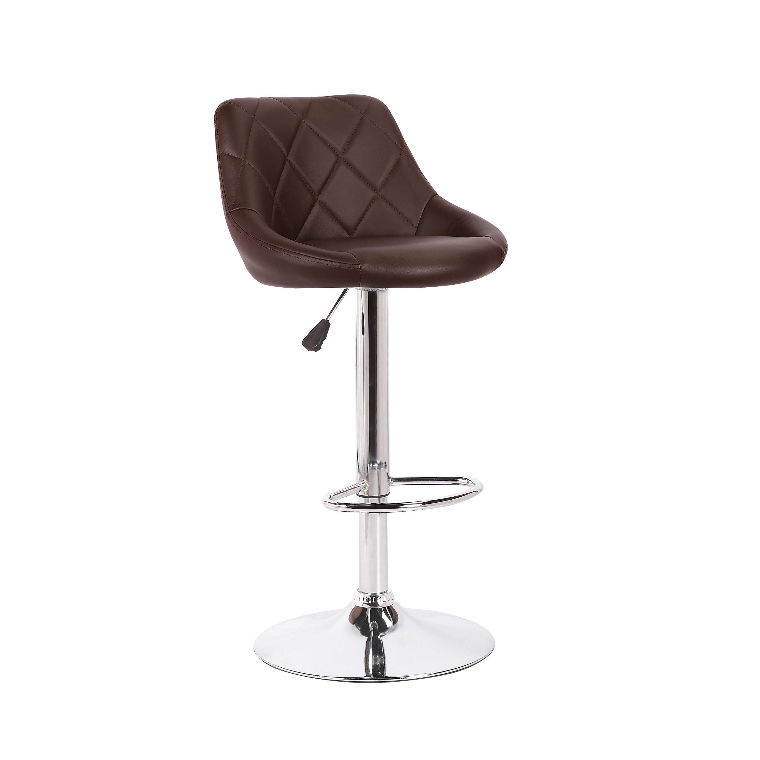 Porthos Home Rea Swivel Adjustable Height Bar Stools Set of 2 - Tufted Waterproof & Stain Resistant PU Leather Upholstery with Chrome Base & Footrest - Perfect for Home Kitchen Island, Office Bar Counters, and Entertainment Areas