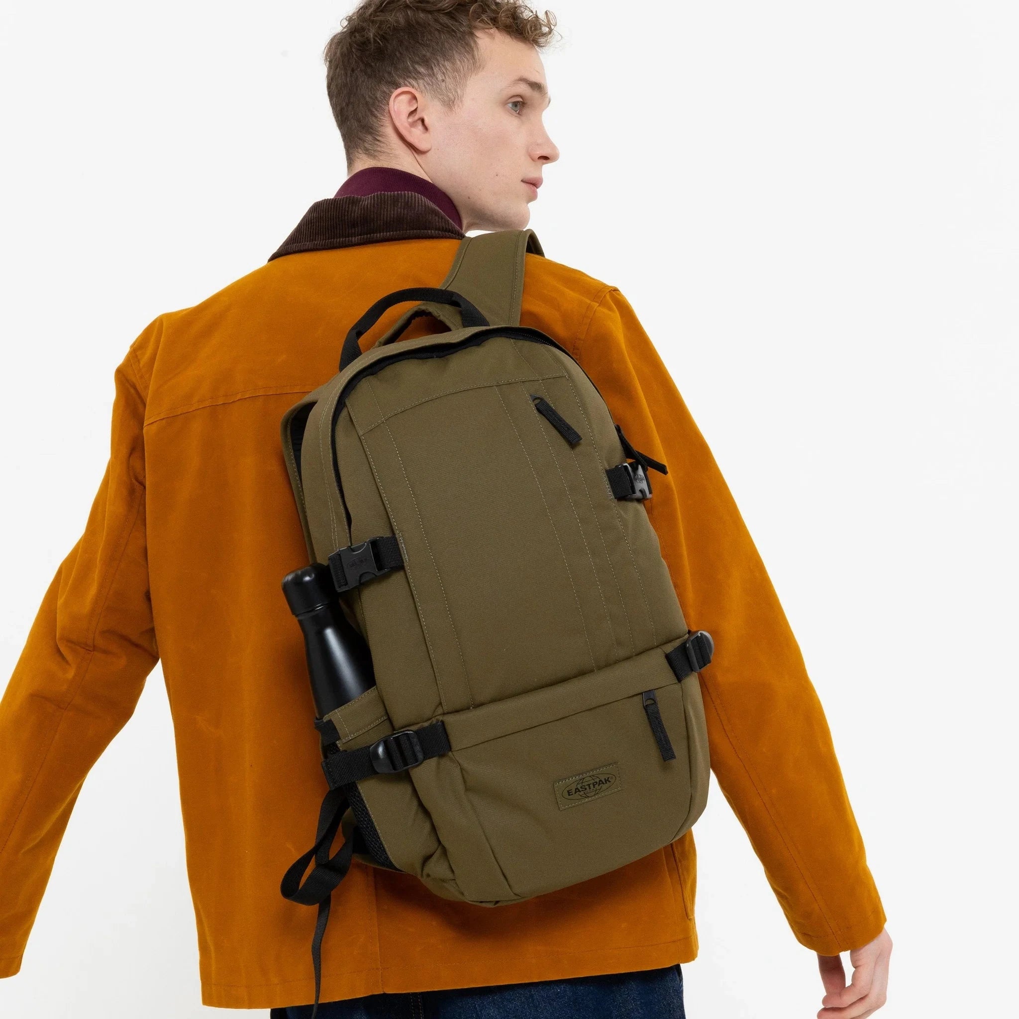 Eastpak Floid CS Backpack - Durable Mono Army Design for School, Travel & Everyday Use | Water-Resistant & Spacious Compartments