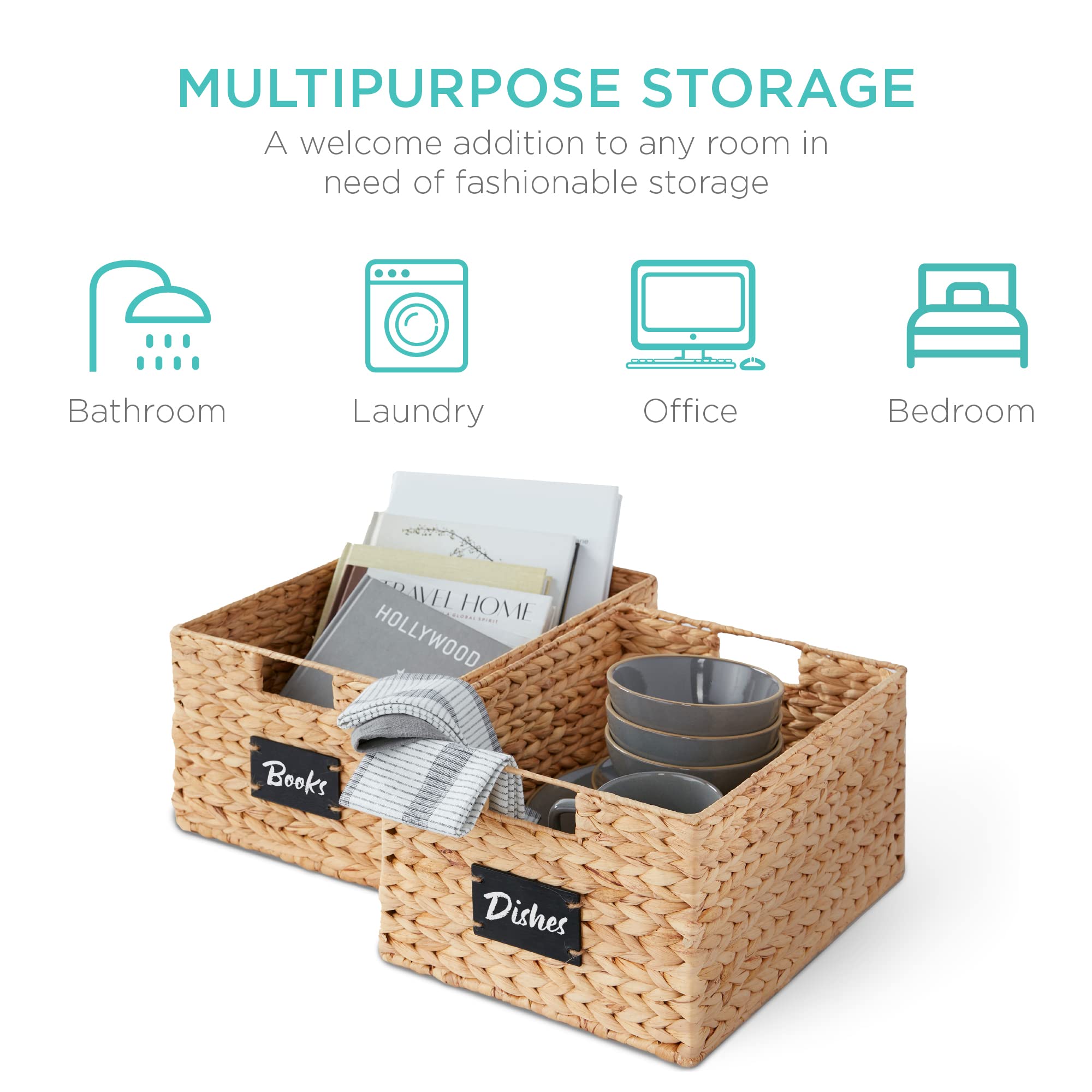 Best Woven Wicker Pantry Baskets Set - Natural Storage Organizers for Kitchen & Home