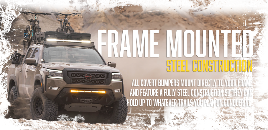 2024+ Toyota Tacoma Covert Front Bumper - Heavy Duty Off-Road Bumper for Truck Protection | Perfect for Overlanding, Rock Crawling & Adventure Vehicles