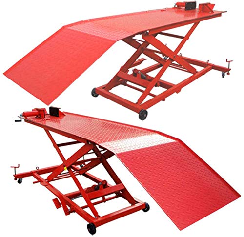 MH GLOBAL 1000 LBS Hydraulic Motorcycle Lift Table - Heavy Duty Bike Jack Stand for Motorcycle Repair & Maintenance - Perfect for Garage, Workshop & DIY Bike Lifting