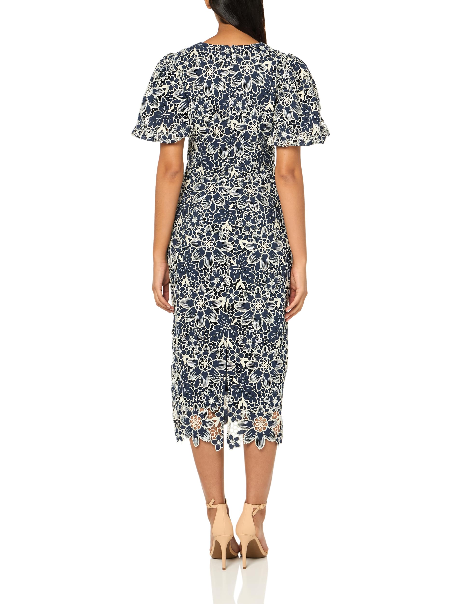 Shoshanna Women's Floral Eyelet Louisa Dress - Elegant Summer Midi Dress with Lace Trim, Perfect for Weddings, Parties & Beach Vacations