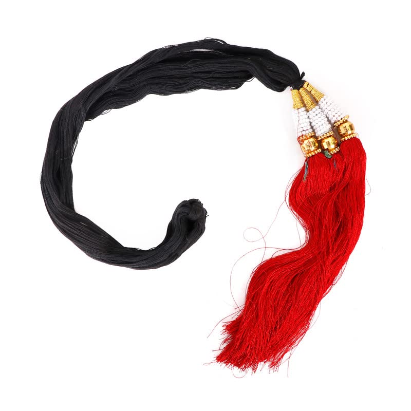 NAVMAV Braided Hair Extension with Tassels - Volumizing Hair Choti Twist for Women | Perfect for Bridal, Wedding, and Traditional Panjabi Parandi Styles | Enhance Your Look for Special Occasions & Cultural Events