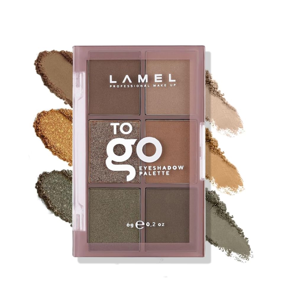 Lamel To Go Eyeshadow Palette 403-Cold Brown | Matte & Shimmer Compact Eyeshadow | Travel-Friendly Makeup Palette | Highly Pigmented & Blendable Formula (6g) | Perfect for Everyday Wear & Travel Makeup Kit