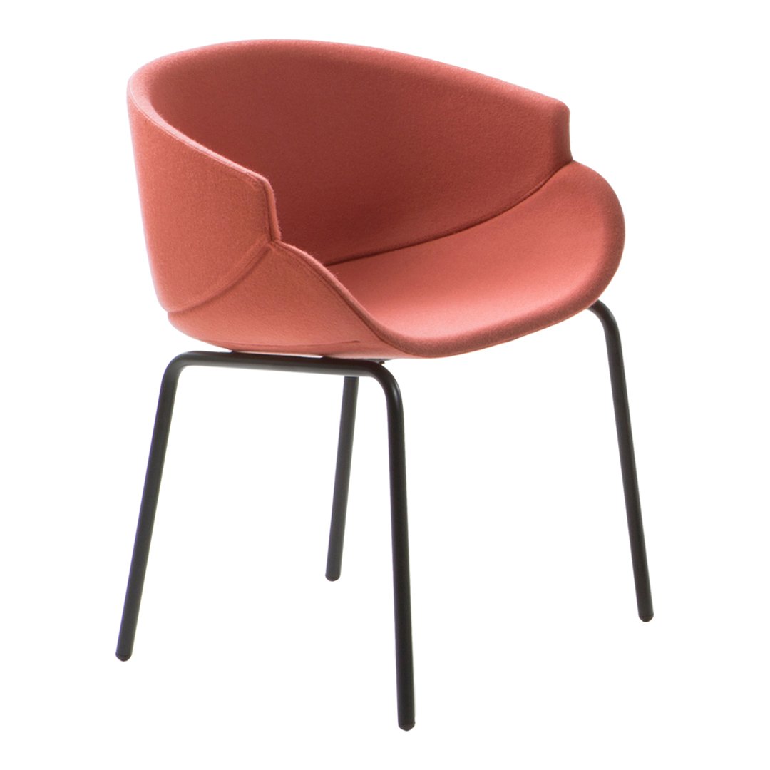 Bix Armchair with Metal Base & Upholstered Fabric - Modern Living Room Chair for Home, Office & Lounge Comfort