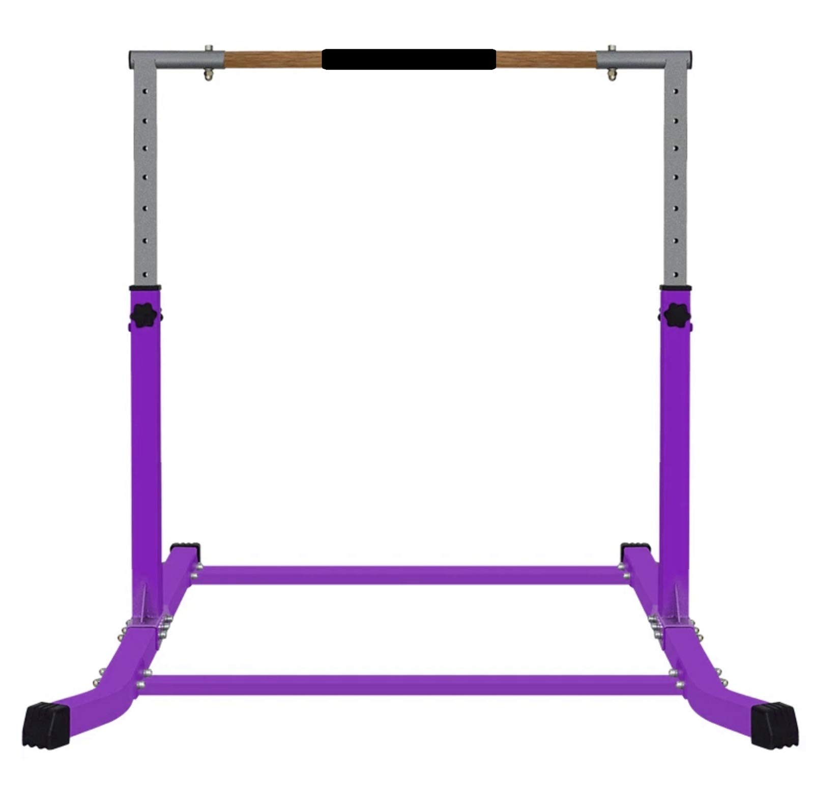 Adjustable Kids Gymnastics Bar - 3 to 5 FT Height Expandable Training Bar with Cushioned Rail & Curved Legs for Home Practice (Purple) | Perfect for Junior Gymnasts, Backyard Training & Indoor Exercise