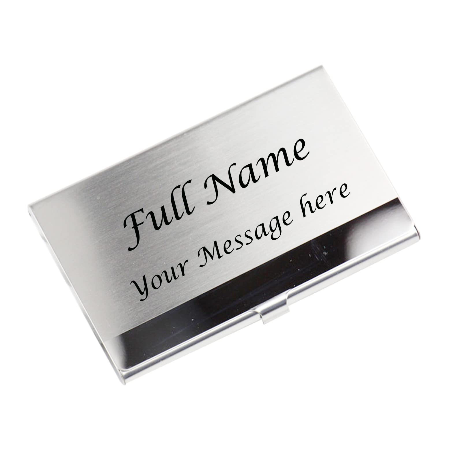Premium Metal Business Card Holder with Mirror Finish - Slim Credit Card & ID Holder (3.7