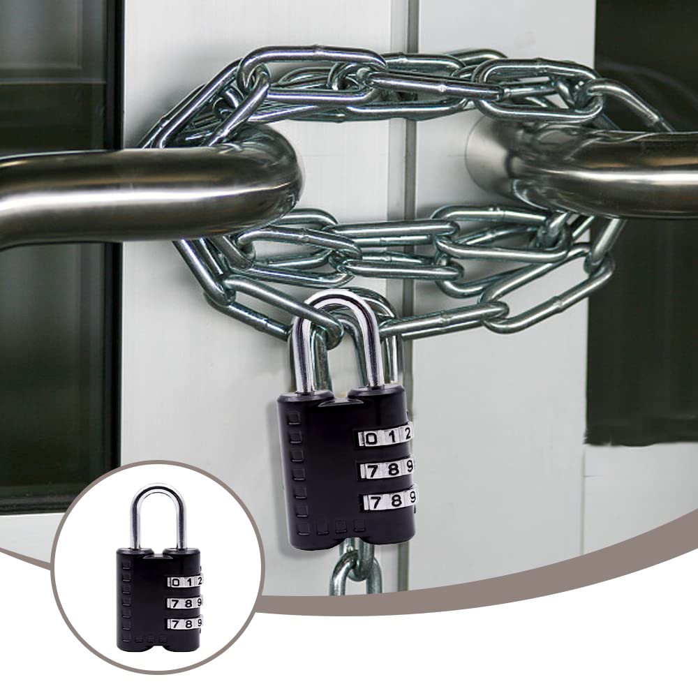 3-Digit Combination Luggage Lock - Heavy Duty TSA Approved Travel Padlock for Suitcases, Bags & Cabinets | Secure Your Belongings During Air Travel & Hotel Stays