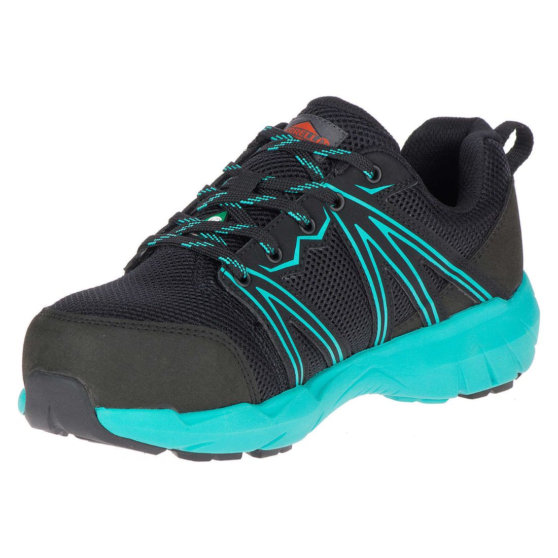Merrell Fullbench Superlite J17548 Women's Alloy Toe CSA Certified Athletic Work Shoes - Lightweight Safety Footwear for Construction & Warehouse (Black/Teal) | Perfect for Industrial Jobs, Outdoor Work & Heavy-Duty Activities