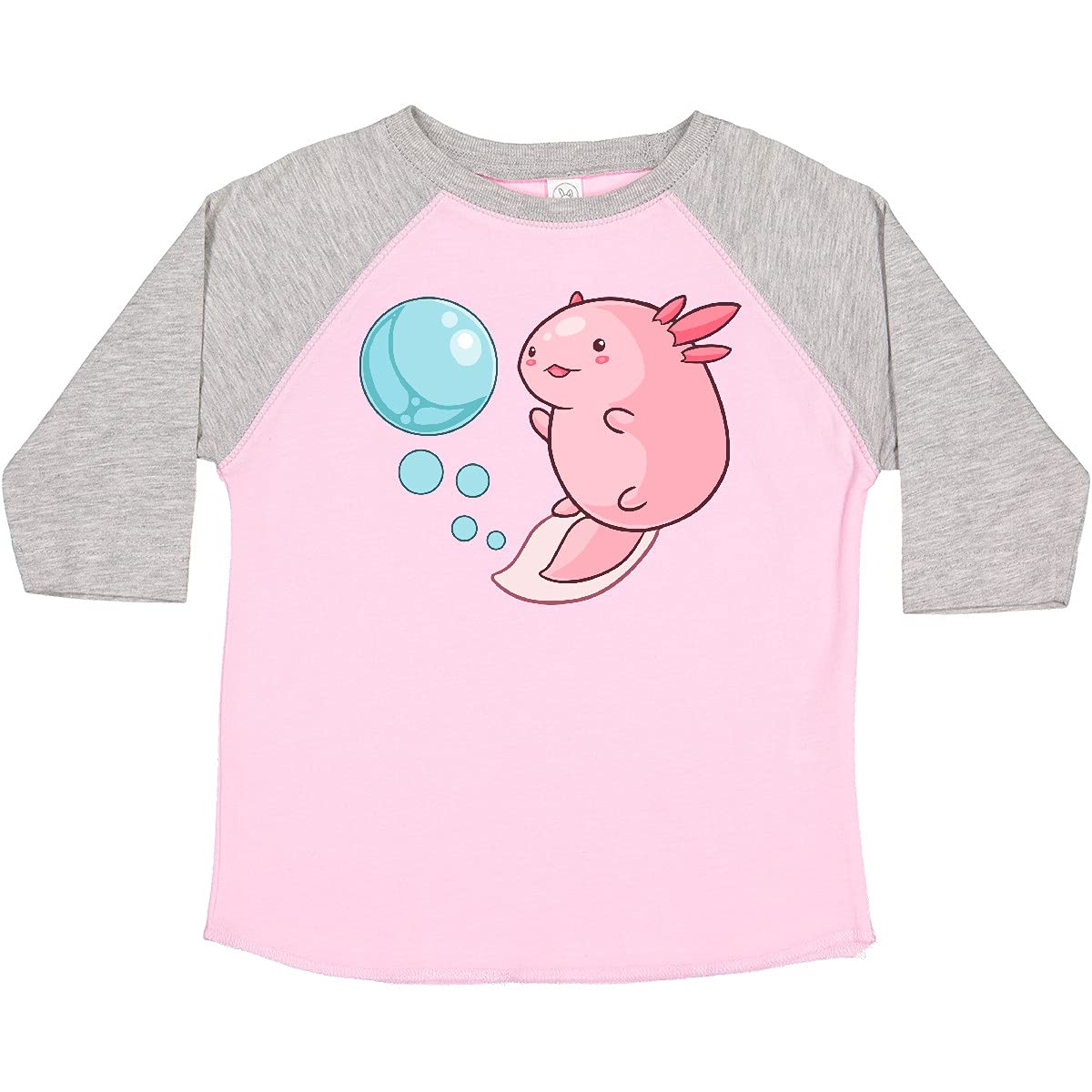 Cute Axolotl and Bubbles Heart Print Toddler T-Shirt - Soft Cotton Kids Tee for Casual Wear & Playtime