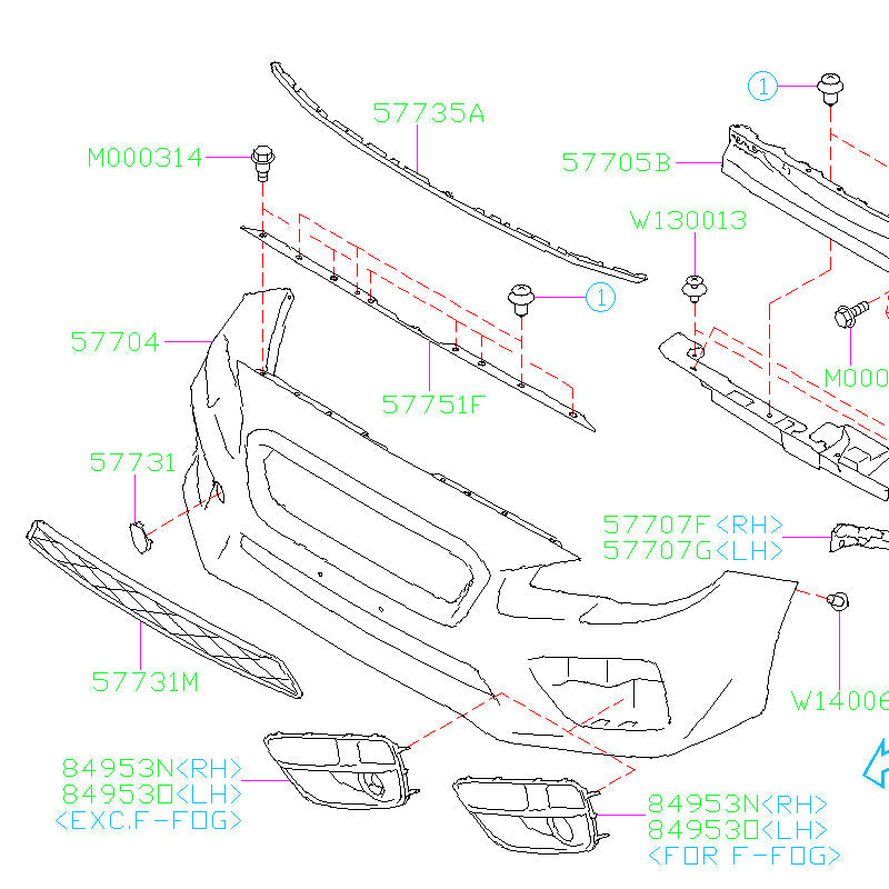 Subaru Front Bumper Flange Bolts for 2015-2021 WRX & STI - Replacement Auto Parts for Secure Bumper Installation & Repair
