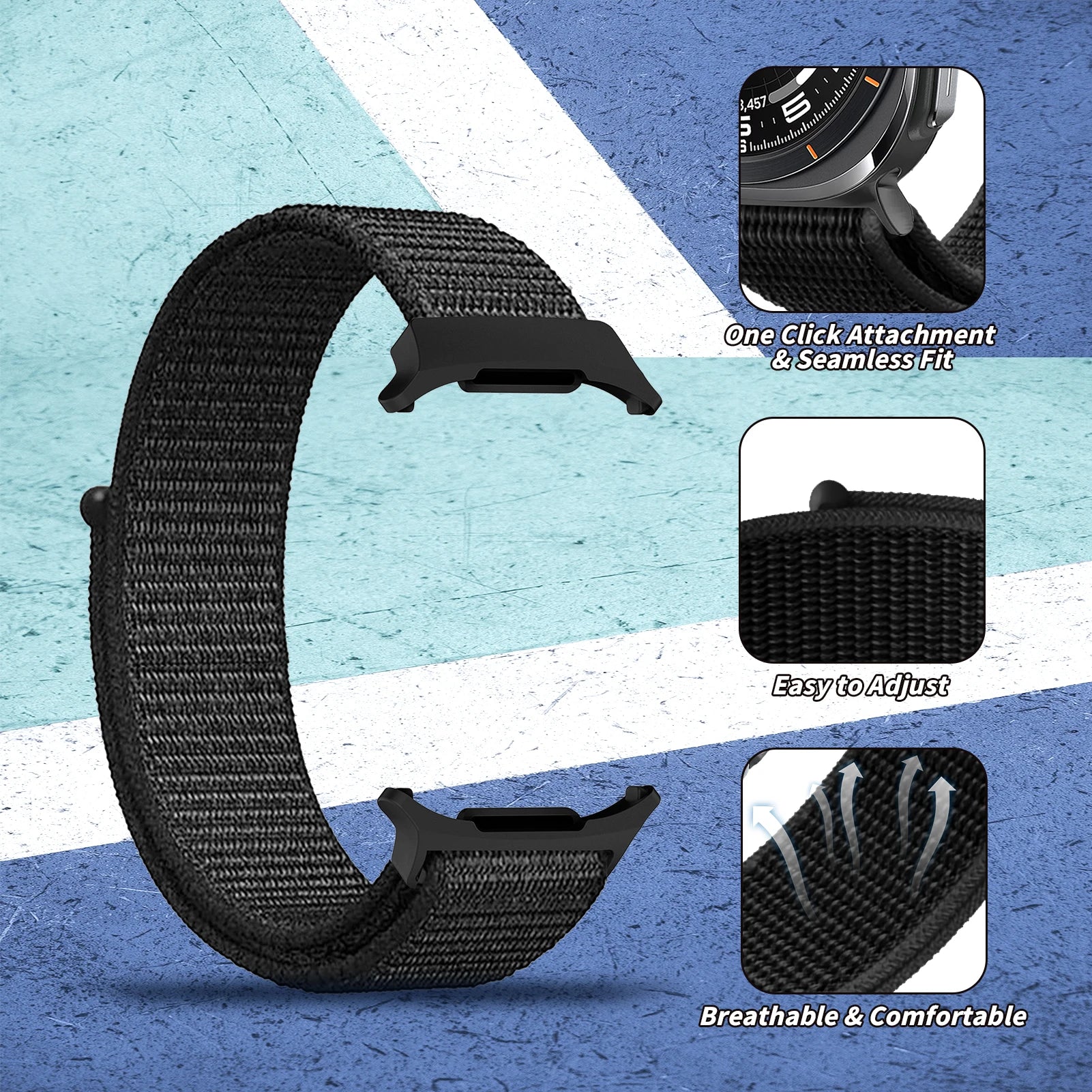 Durable Nylon Sports Bands for Samsung Watch Ultra - Comfortable & Adjustable Strap for Running, Gym & Outdoor Activities