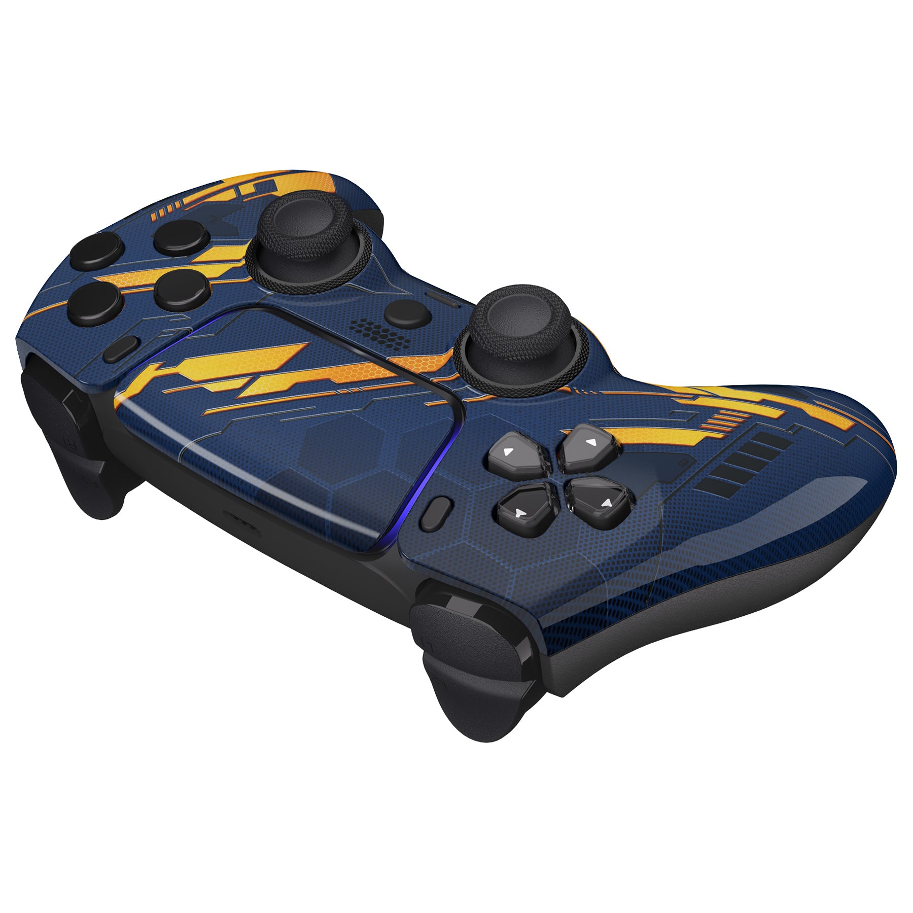 ExtremeRate LUNA Redesigned Glow in Dark Orange Front Shell with Touchpad - Compatible with PS5 Controller BDM 010/020/030/040/050 - Custom Gaming Shell for Enhanced PS5 Controller Aesthetics & Night Play