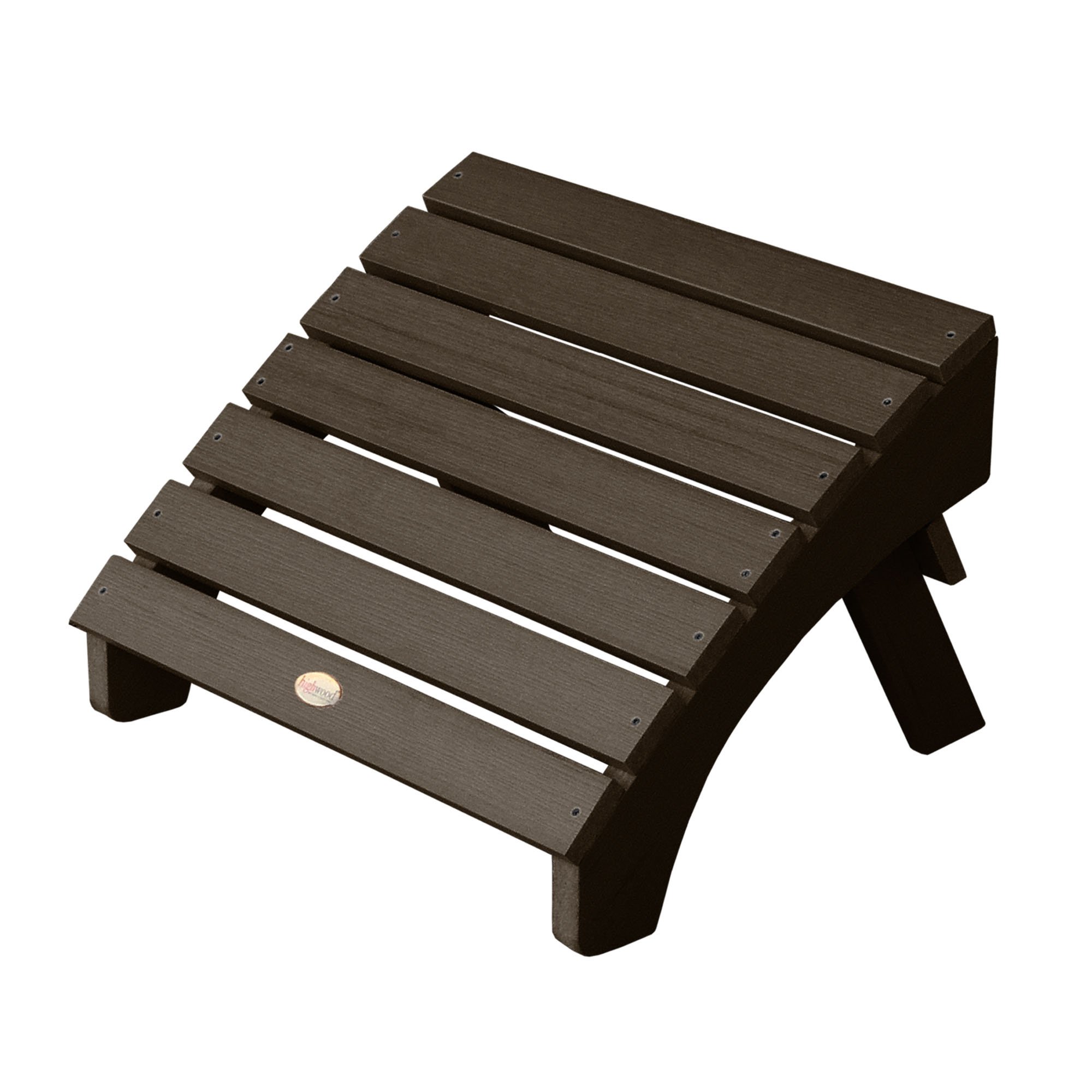Highwood AD-KITCHL5-ACE Hamilton Folding & Reclining Adirondack Chair with Ottoman and Cup Holder, Weathered Acorn - Perfect for Patio, Deck, Poolside & Backyard Relaxation