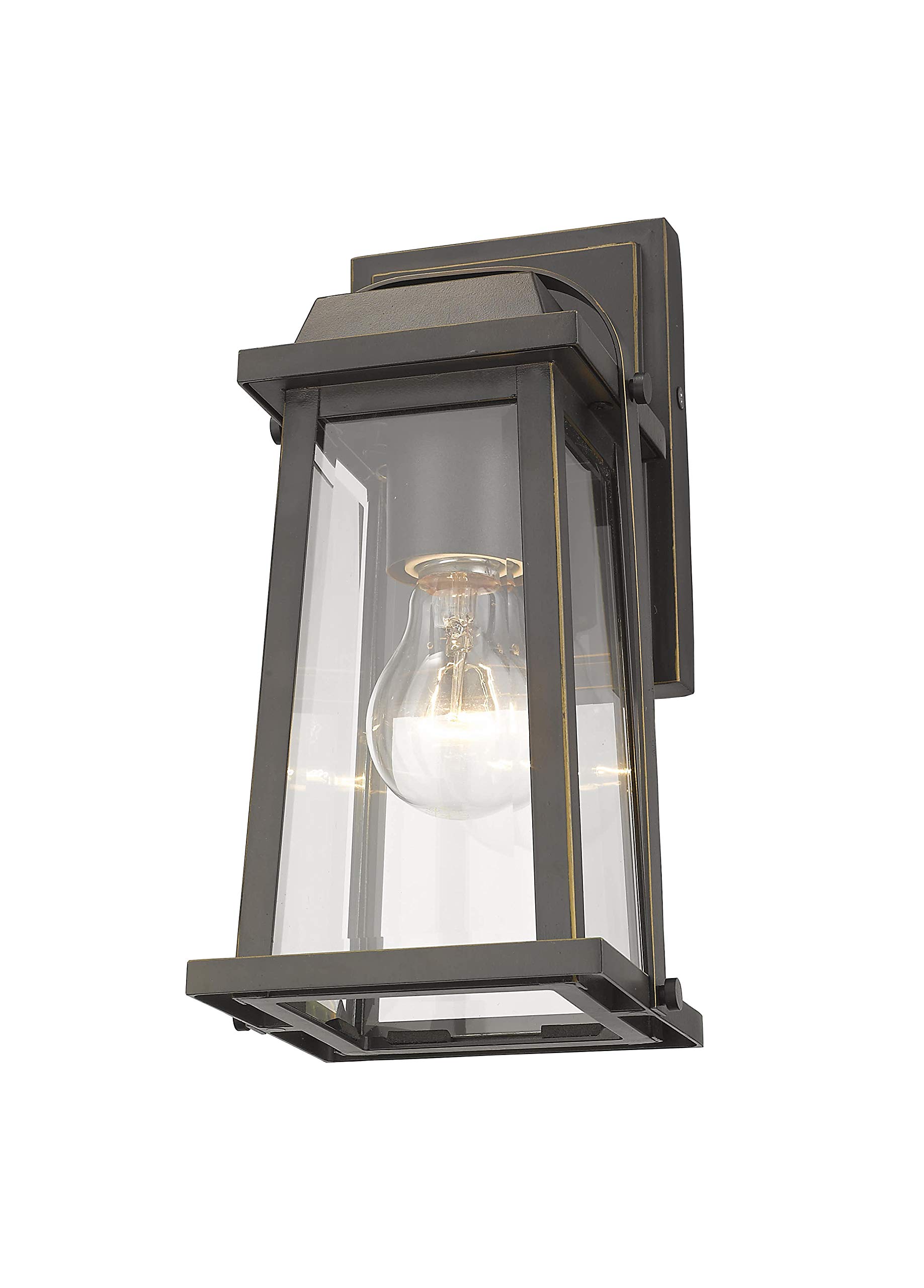 Millworks 1 Light Outdoor Wall Sconce - Oil Rubbed Bronze Finish - Weatherproof Exterior Lighting for Porch, Patio, Garage & Entryway