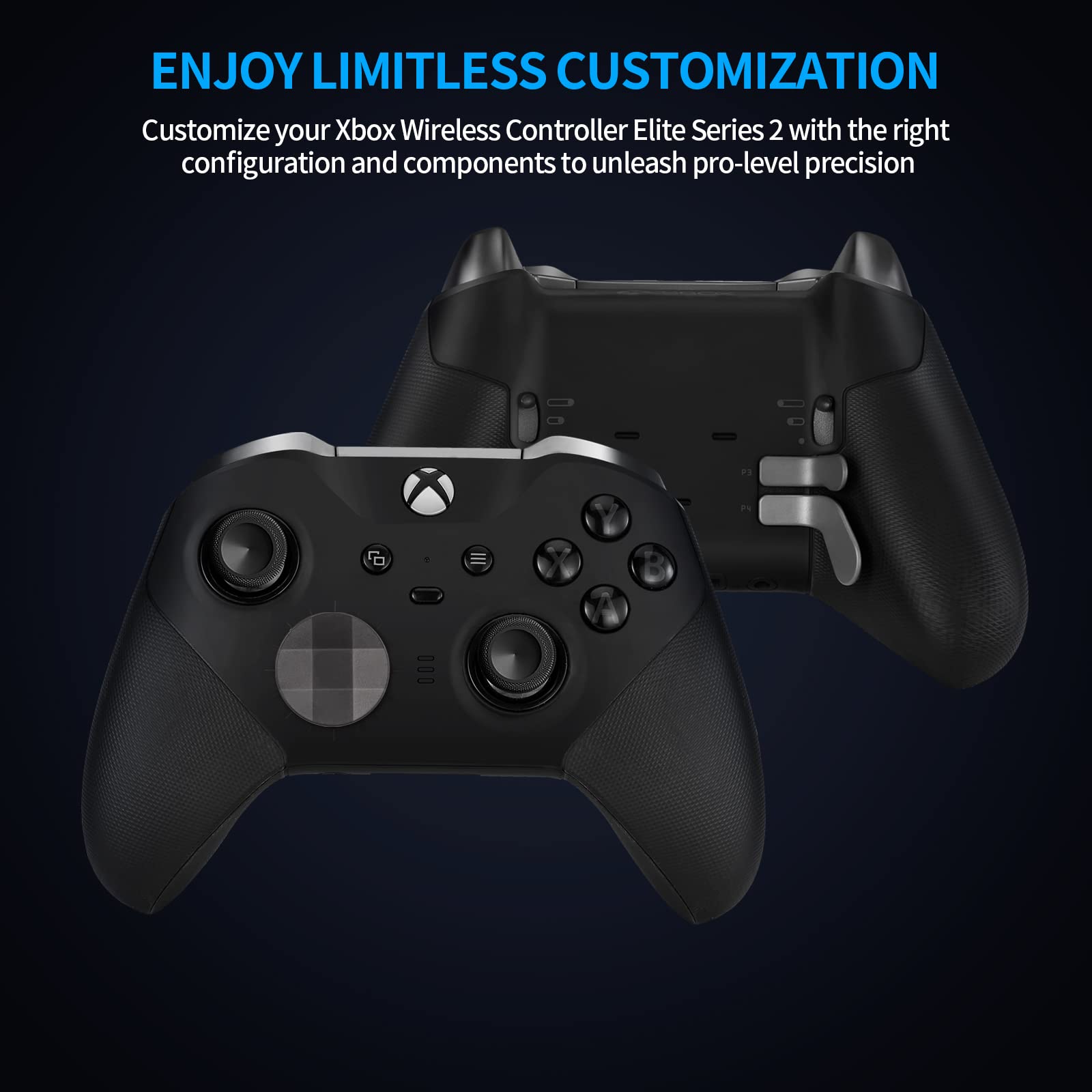 Xbox Elite Controller Series 2 Accessories - 13 in 1 Replacement Kit with Paddles, Thumbsticks, Joysticks, Analog Sticks, 2 D-Pads & Repair Tool | Compatible with Xbox Series X/S & PC Gaming Accessories
