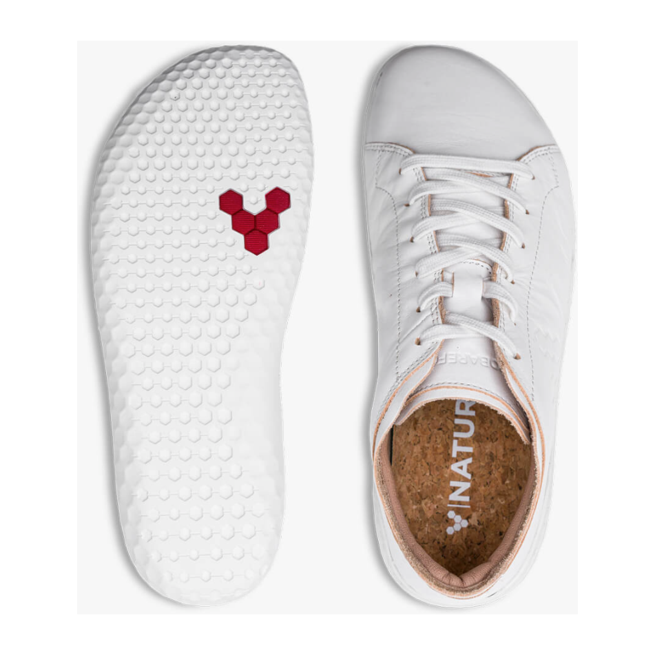 Vivobarefoot Women's Geo Court III - Minimalist Barefoot Shoes in Bright White | Comfortable & Stylish for Walking, Running & Everyday Wear