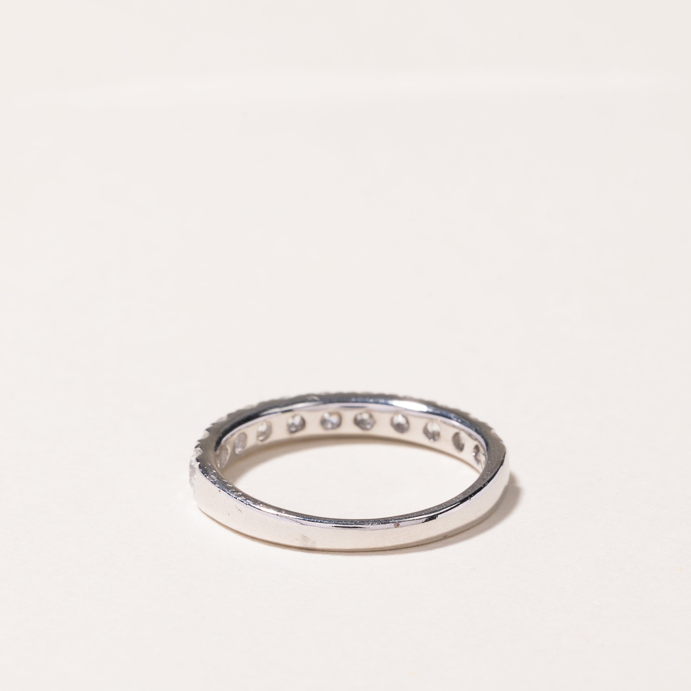 18K White Gold Semi Eternity Diamond Wedding Band Ring - 0.69ctw Total Weight - Size 5 - Perfect for Anniversary Gifts, Bridal Jewelry & Special Occasions