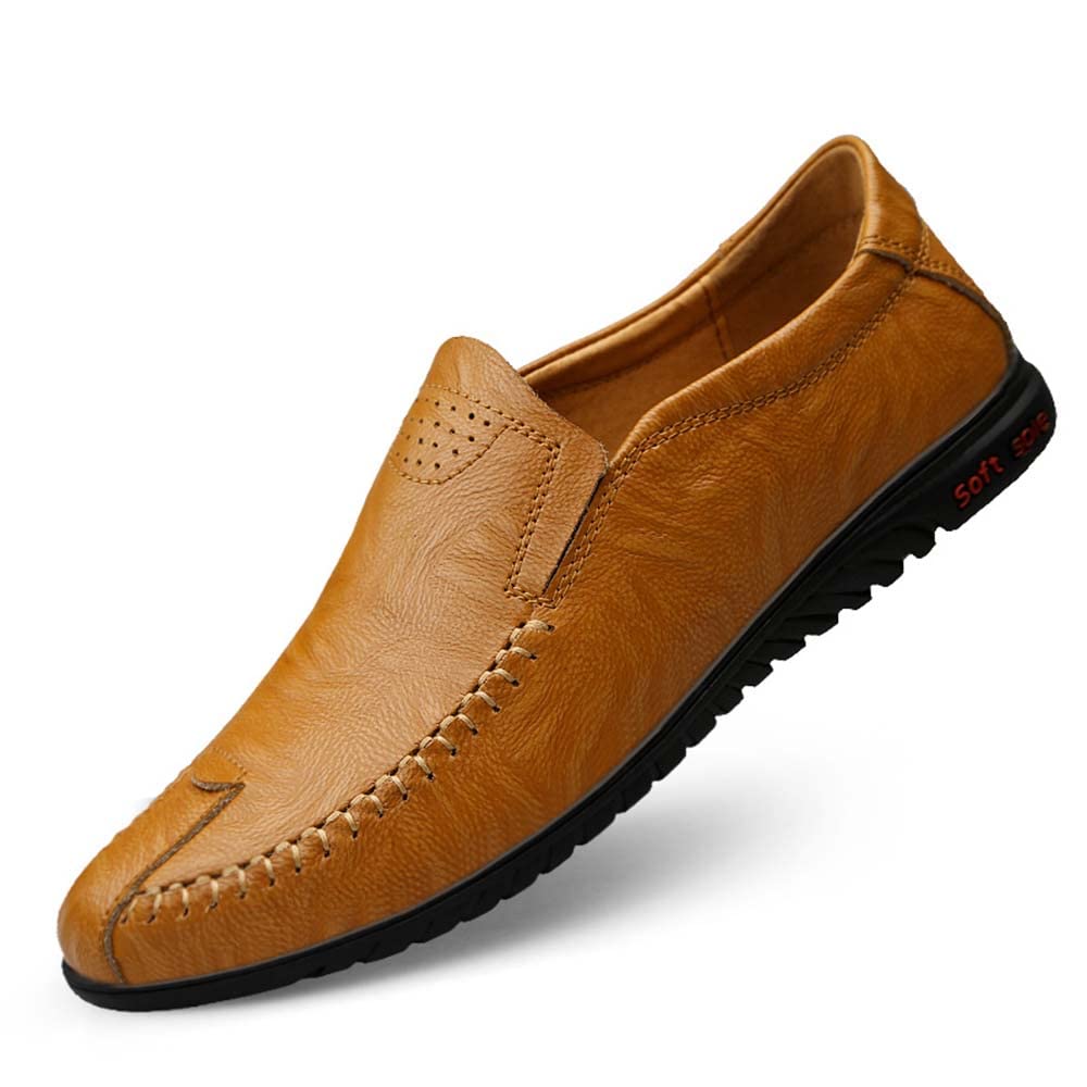 Premium Genuine Cowhide Leather Men's Penny Loafers - Slip-On Dress Shoes for Driving & Casual Wear | Comfortable Boat Shoes for Office, Weekend & Travel Outfits