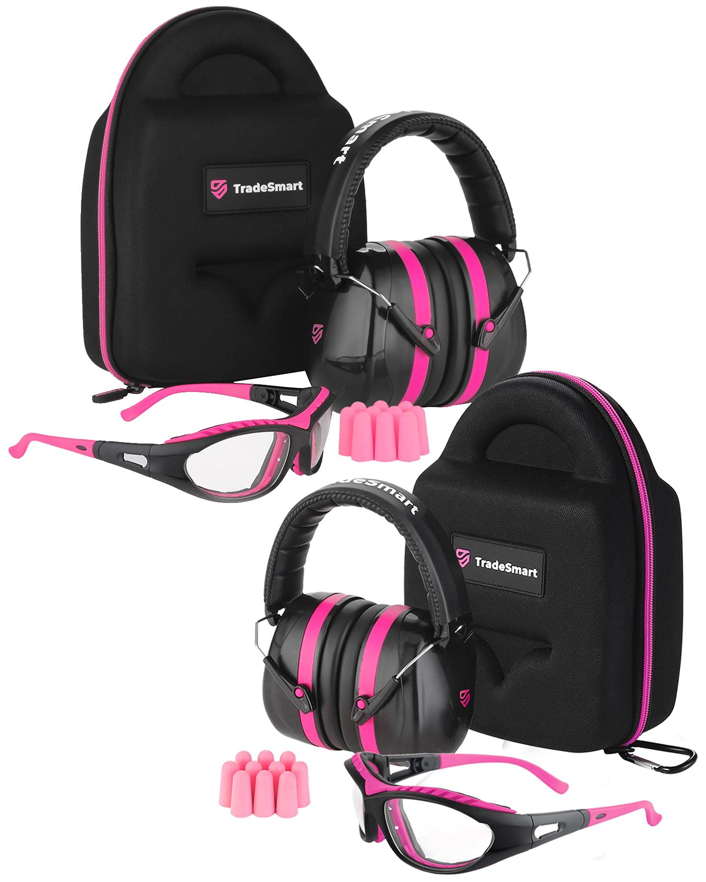 TRADESMART Shooting Range Earmuffs & Safety Glasses Set - NRR 30dB Noise Reduction Ear Protection & Anti-Fog Shooting Glasses for Hunting, Shooting Range, Gun Range, and Outdoor Sports
