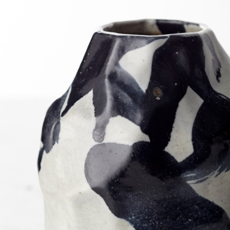 Cyan Design 10941 Modern Black and White Small Vase - Perfect for Home Decor, Wedding Centerpieces & Office Desk Accessories