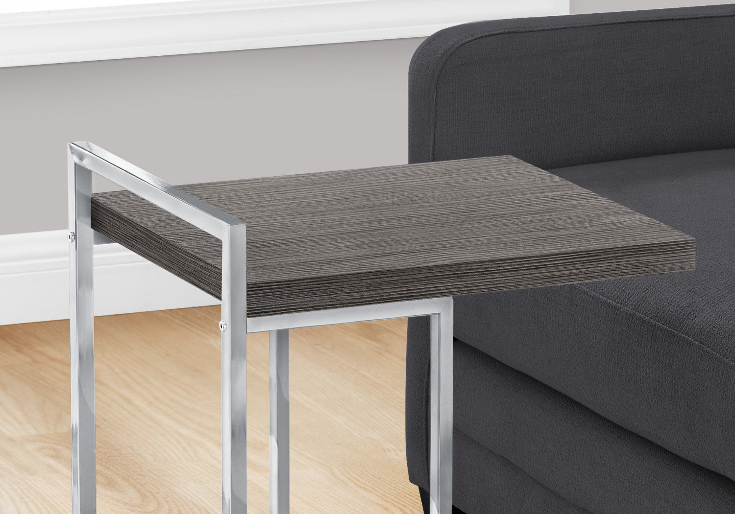 Modern Grey Cedar Side Table - Rustic End Table for Living Room, Bedroom, or Patio - Natural Wood Nightstand with Sturdy Design