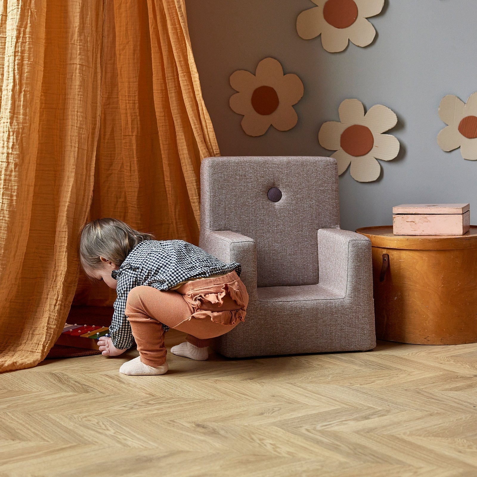 KlipKlap KK Kids Chair - 50x43x33cm Mustard Wooden Children's Chair for Home & Classroom - Perfect for Reading, Drawing & Playtime (Pre-Order, Est. Delivery 2-4 Weeks)