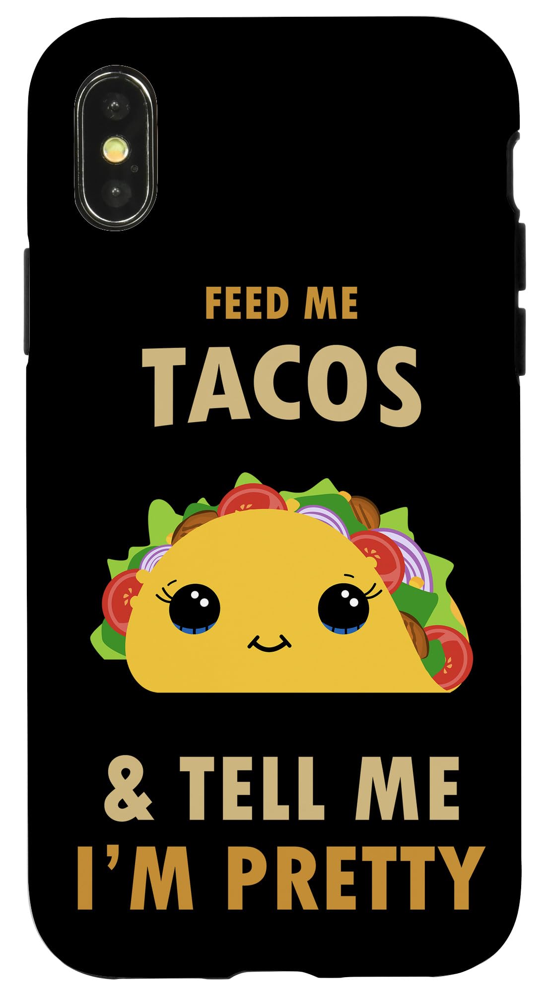 Funny Taco iPhone X/XS Phone Case - Cute Taco Lover Gift for Women & Foodies | Perfect for Taco Tuesday Parties & Mexican Food Enthusiasts